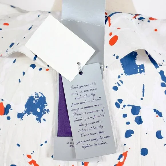 New Ralph Lauren Collection Anakin dress 10 stretch linen paint splatter $2790 - Picture 13 of 13